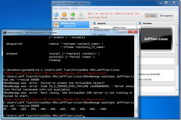 Solved: Error resizing the VirtualBox VM’s disk