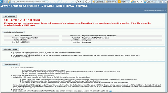 HTTP Error 404.3 - Not Found error on hosting WCF service